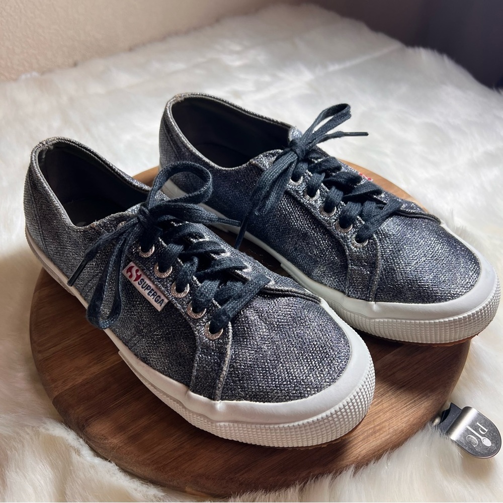Superga Metallic Silver Sneakers Size 8.5